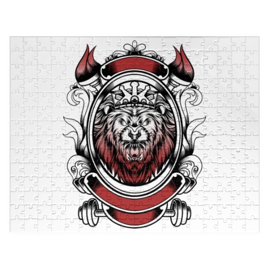 Lion king white red Jigsaw Puzzles