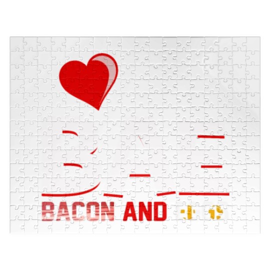 I Love My Bae Bacon and Eggs - Funny Pork Pig Meat Jigsaw Puzzles