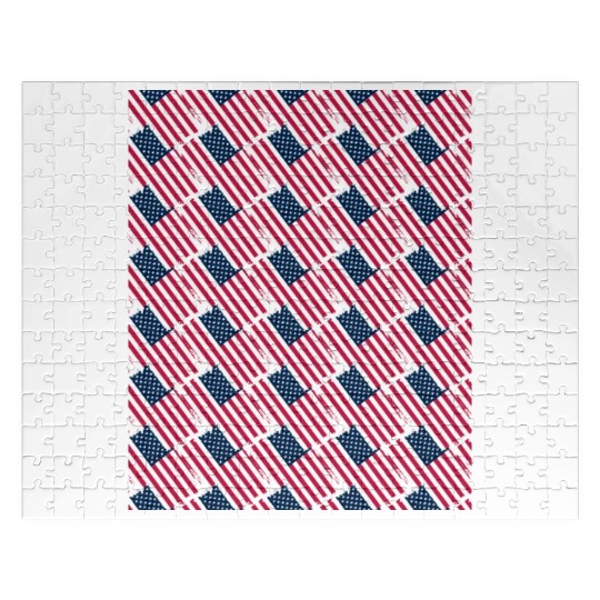 Pattern flag Independence Since 1776 Fourth July Jigsaw Puzzles