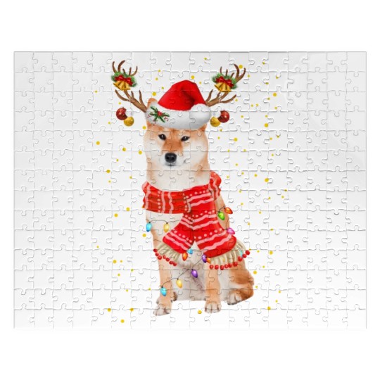 Akita Jigsaw Puzzles Akita Reindeer Christmas Light