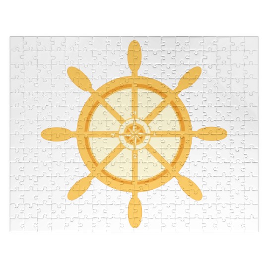 Ship's Wheel, nautical star & cardinal points Jigsaw Puzzles