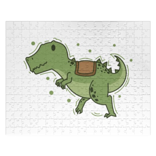 T-Rex Dino with Saddle for riding Reptile Jigsaw Puzzles