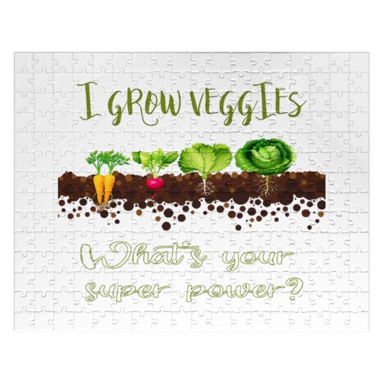 Vegetable Gardener Gardening Pun Grow Veggies Jigsaw Puzzles