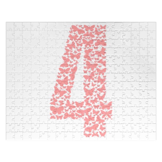 Kids Butterflies Number Four 4 Year Old Birthday Jigsaw Puzzles