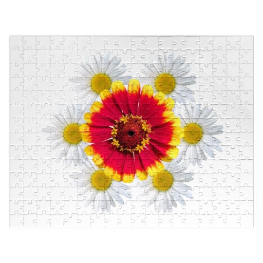 zinnia blossom daisy flower blooms flowerpattern Jigsaw Puzzles