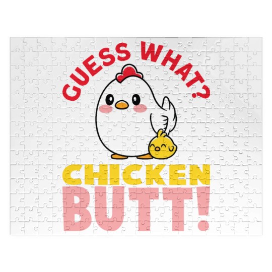 Guess What Chicken Butt Chicken Rooster Farmer Jigsaw Puzzles