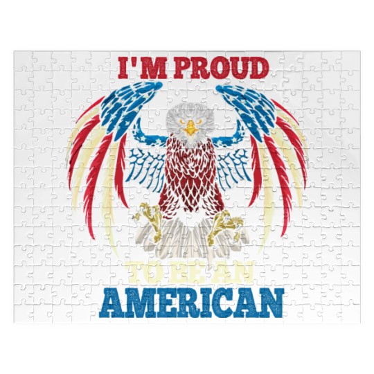 America Proud To Be American Flag 4th Of July Jigsaw Puzzles