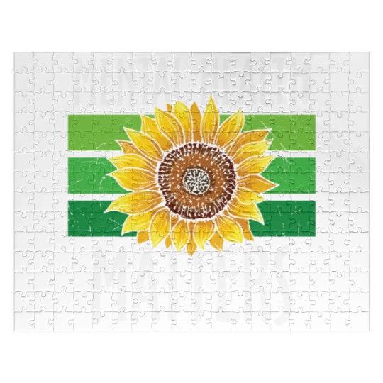 Mental Health Matters Green Sunflower Jigsaw Puzzles