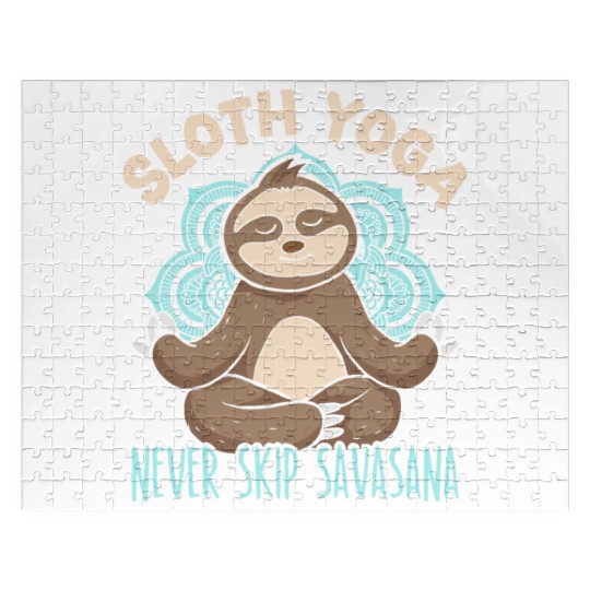 Sloth Yoga Never Skip Savasana Fitness Yoga Sloth Jigsaw Puzzles