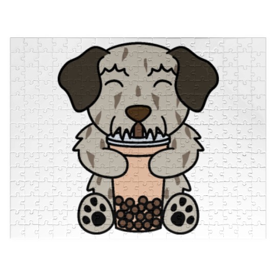 Boba Bubble Tea Irish Wolfhound Jigsaw Puzzles