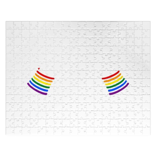 LGBT pride rainbow heart Jigsaw Puzzles
