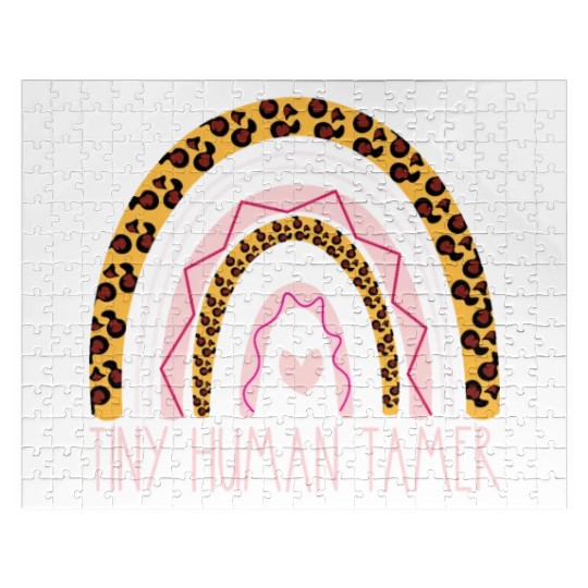 Tiny Human Tamer Bohemian Rainbow Daycare Teacher Jigsaw Puzzles