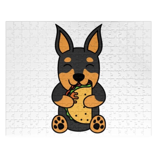 Miniature Pinscher Taco Lover Jigsaw Puzzles