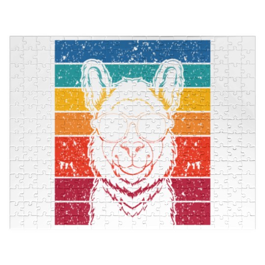 Retro Llama Alpaca Lover Birthday Llamas Jigsaw Puzzles