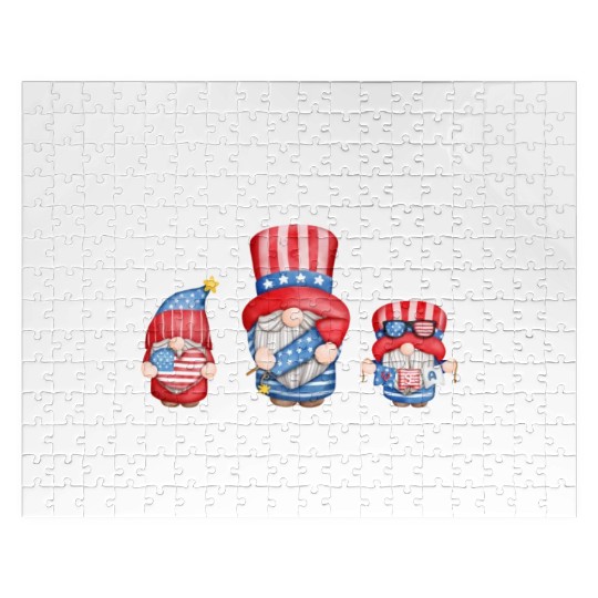 All American Gnome Men Women 4th of July US Jigsaw Puzzles