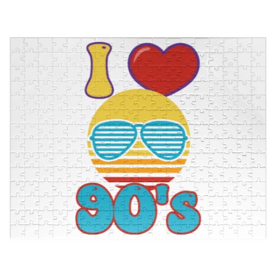 I Love The 90s I Love The 90s Heart Jigsaw Puzzles