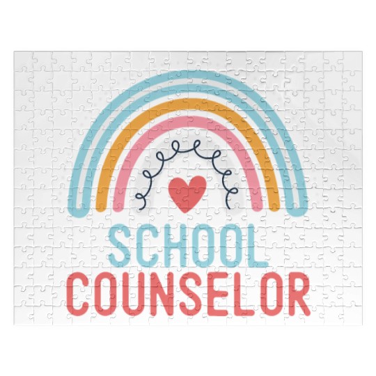 Funny School Counselor Rainbow Appreciation Back Jigsaw Puzzles