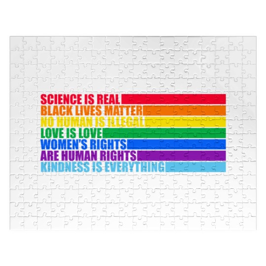 Science Is Real Black Lives Matter Love Is Love Jigsaw Puzzles