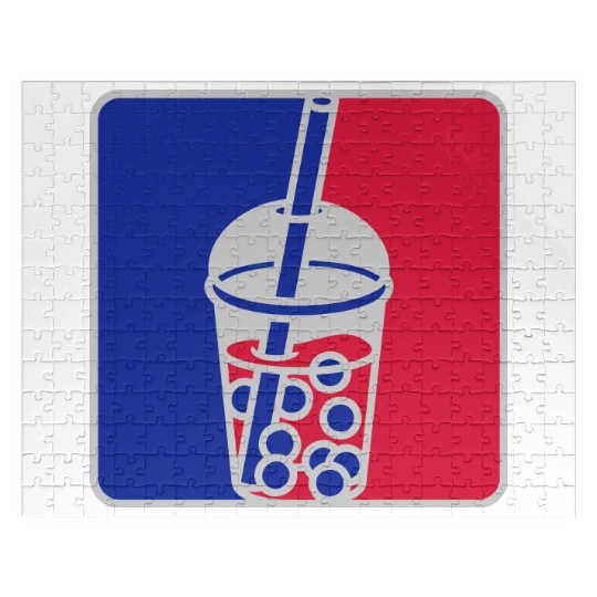 Red blue bubble tea Jigsaw Puzzles