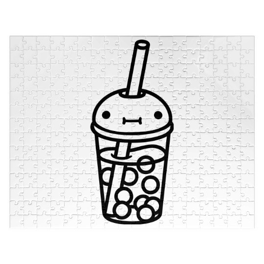 Cute face bubble tea Jigsaw Puzzles