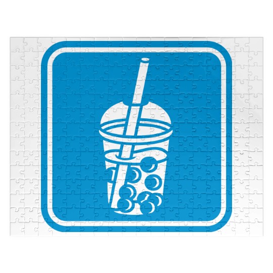 Button sign bubble tea Jigsaw Puzzles