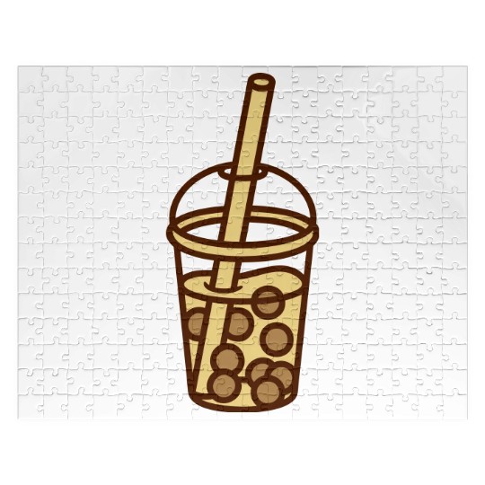 Bubble tea comic design Jigsaw Puzzles