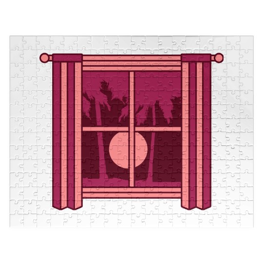 Palm tree window sun Jigsaw Puzzles
