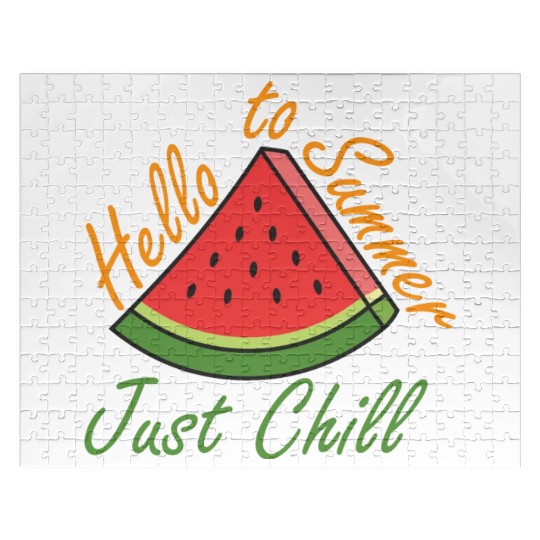 Say Hello to Summer watermelon Design for summer Jigsaw Puzzles