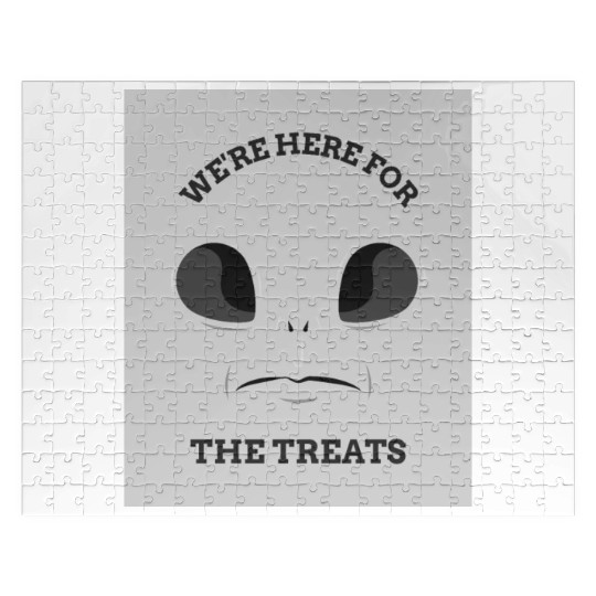 We're Here For The Treats - Alien Design for Hallo Jigsaw Puzzles