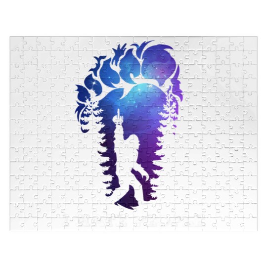 Bigfoot Footprint I hate people camping Jigsaw Puzzles