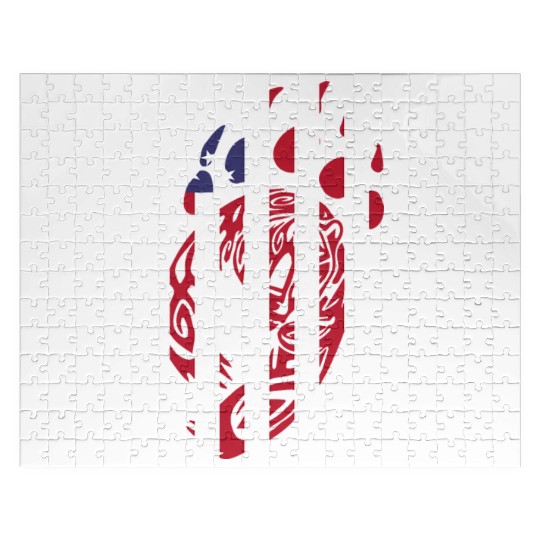Bear Paw America USA Flag Merica US Stars Stripes Jigsaw Puzzles