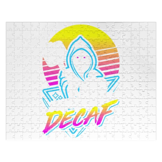 Death Before Decaf (Gym Reaper) Retro Neon Jigsaw Puzzles