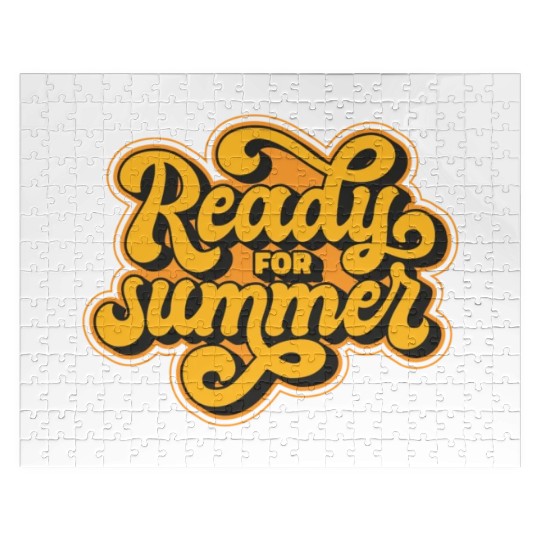 summer retro lettering Jigsaw Puzzles