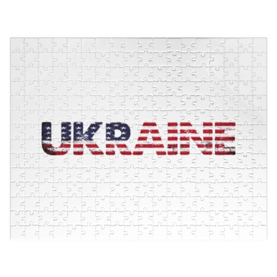 I Stand with Ukraine Ukraine Flag Jigsaw Puzzles