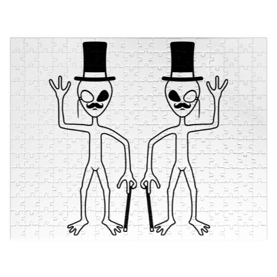 2 gentlemen alien friends Jigsaw Puzzles