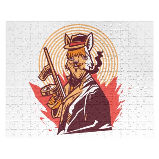 Llama with gun Llama with gun gift inspiration sto Jigsaw Puzzles