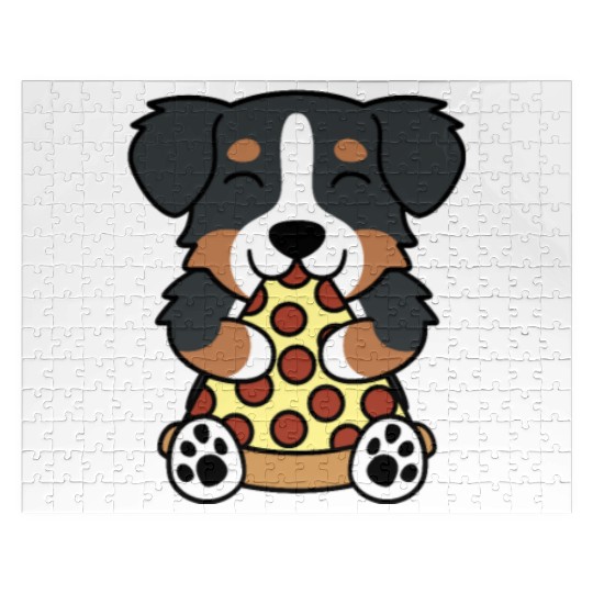 Bernese Mountain Dog Pizza Lover Jigsaw Puzzles