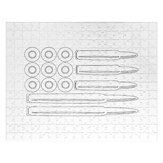 Stars Stripes Bullets Guns Ammo America Clothing Jigsaw Puzzles