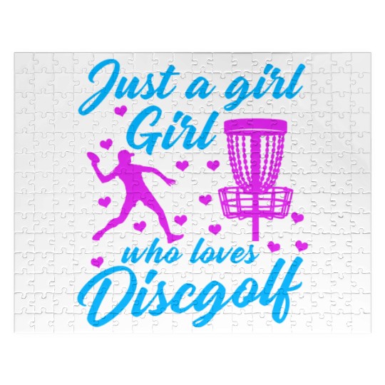 Girl Who Loves Disc Golf Vintage Ultimate Frisbee Jigsaw Puzzles