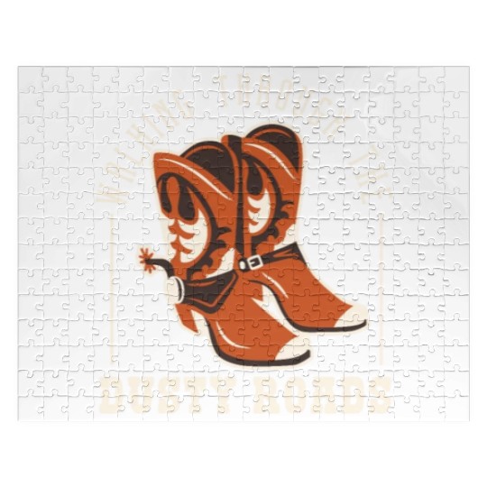 Cowboy Barn Bull Rider Rodeo Country Western Movie Jigsaw Puzzles