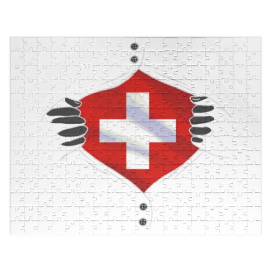 Switzerland flag proud Jigsaw Puzzles