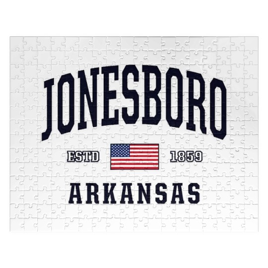 USA FLAG Stars Stripes Jonesboro Arkansas Jigsaw Puzzles