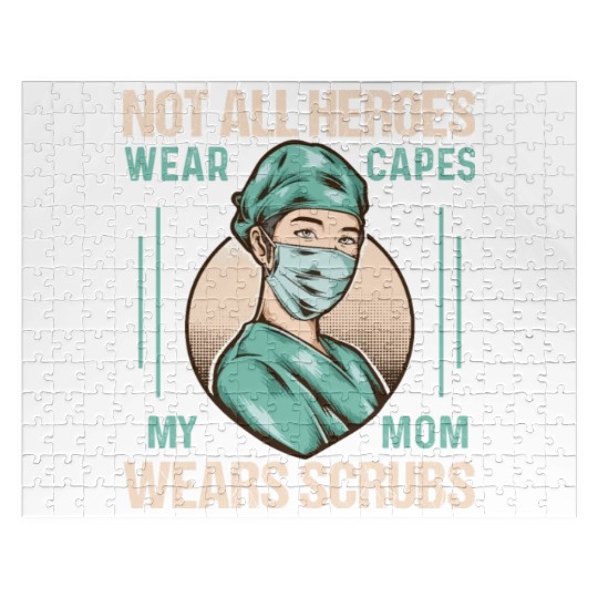 Not All Heroes Wear Capes My Mom Wears Scrub Jigsaw Puzzles