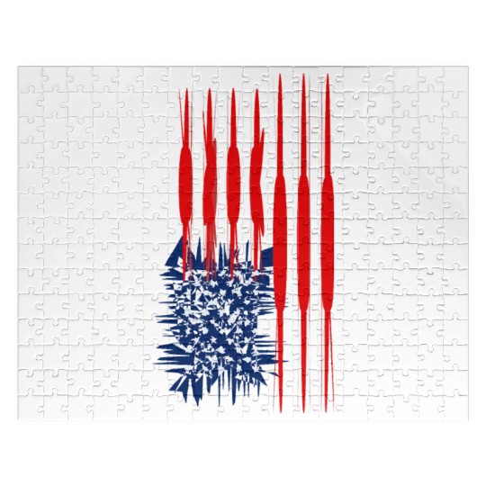 US Flag Vertical Jigsaw Puzzles American Stars Stripes