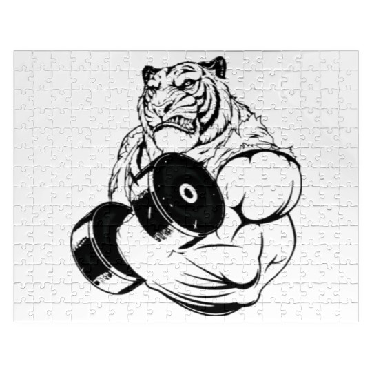 Gym ripped tiger Jigsaw Puzzles