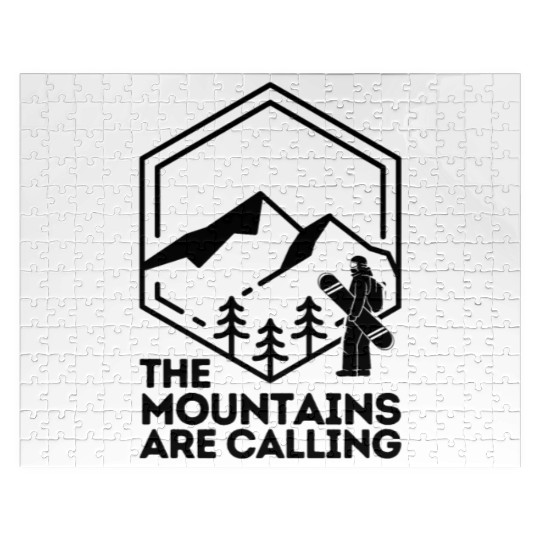 The Mountains Are Calling Snowboard Jigsaw Puzzles