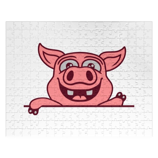 barn pig waving friendly Jigsaw Puzzles