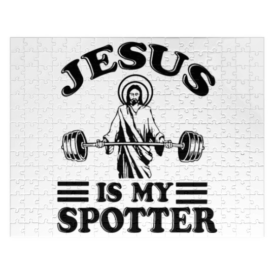 JESUS IS MY SPOTTER WORKOUT GYM Jigsaw Puzzles