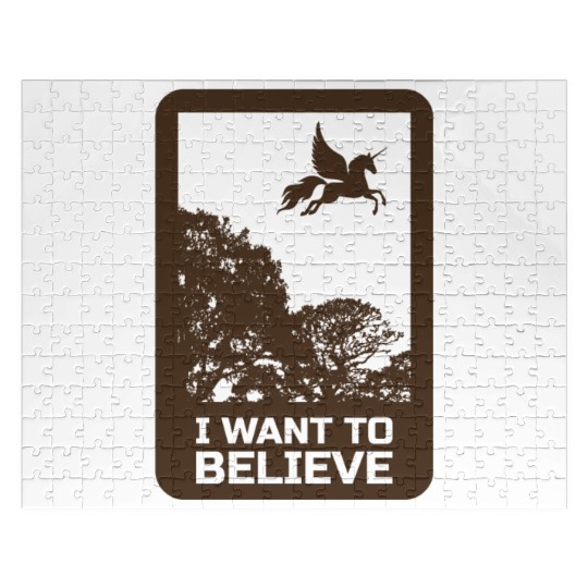 Unicorn "I Want To Believe" UAP Outfit Alien Ufo Jigsaw Puzzles