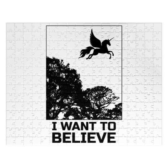 Unicorn "I Want To Believe" UAP Outfit Alien Ufo Jigsaw Puzzles